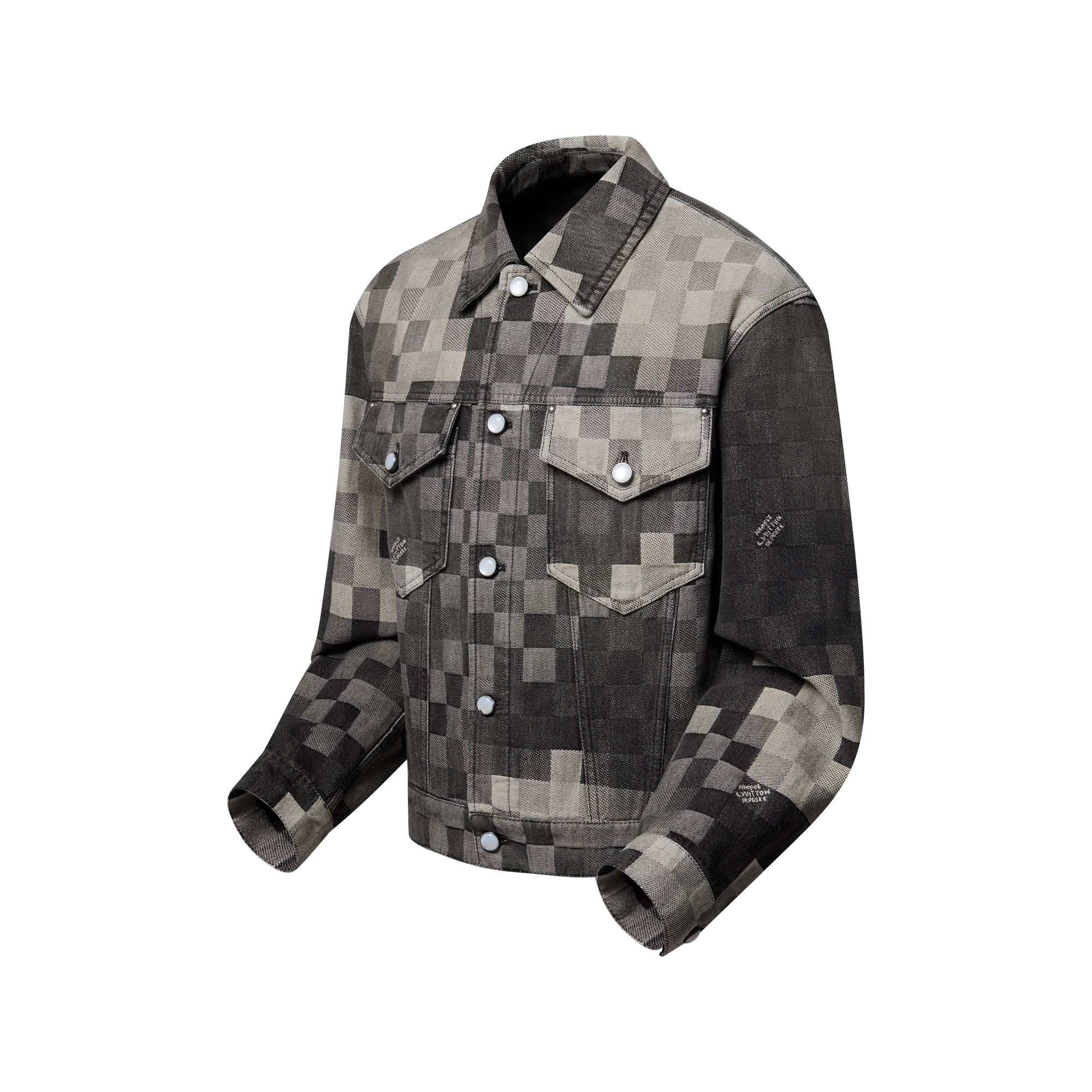 ジャケット・アウター Louis Vuitton Damier Denim Jacket Distorted Damier Denim Jacket - Men - Discontinued Product